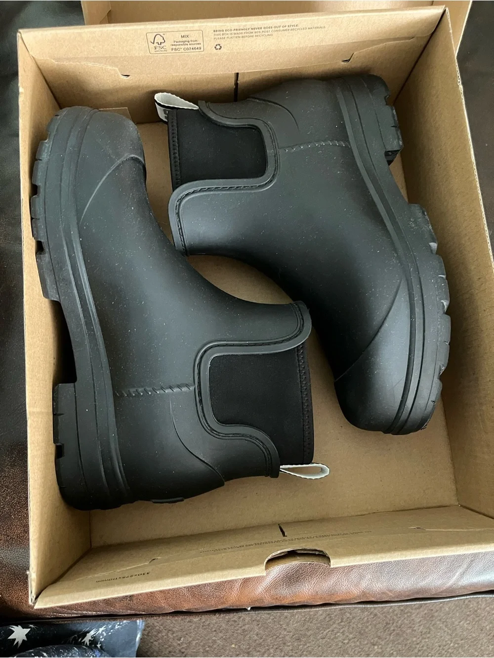 UGG Men's Black Chelsea Waterproof Rain & Snow Boots